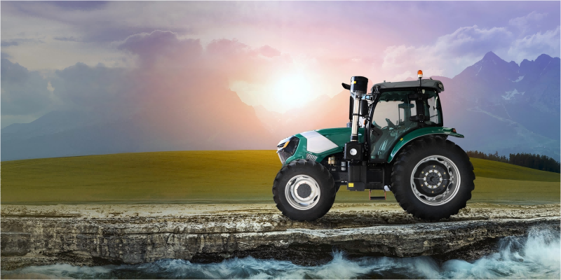 Dandan kasebut nggawa traktor pertanian ing tetanen